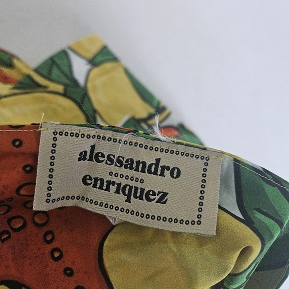 Alessandro Enriquez Lemon Print Tie Back Tube Top IT 42 - Picture 10 of 14